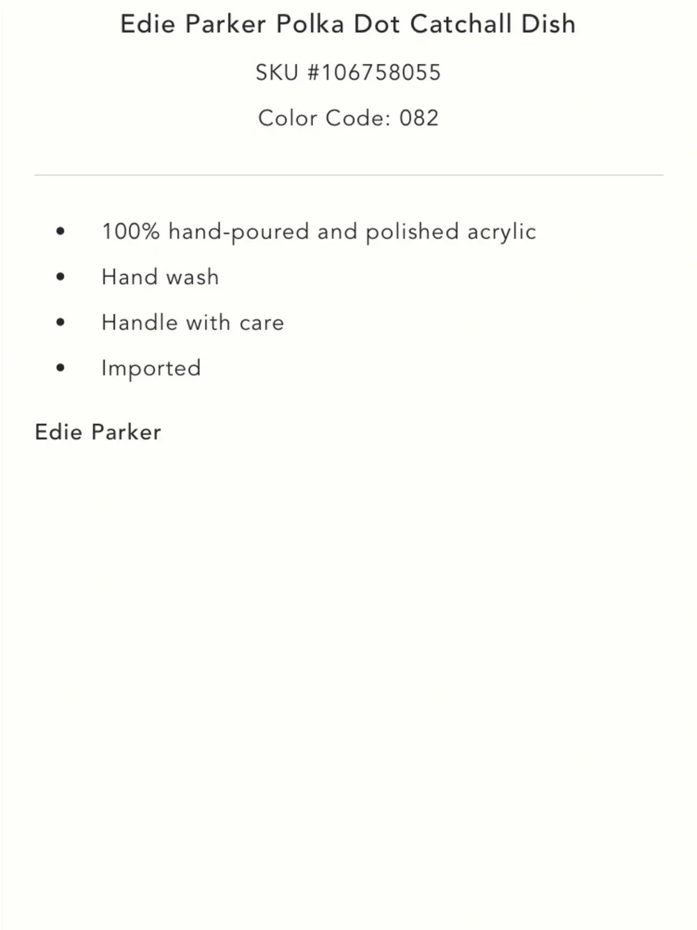 Anthropologie x Edie Parker polka dot catch-all dish